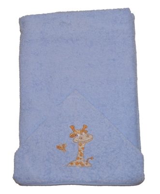 Zsiráfos hímzett babakifogó 75×120 cm kék 
