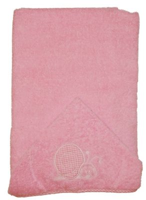 Csigás hímzett babakifogó 75×120 cm rózsaszín