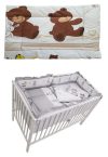 Mama Kiddies Sofie Dreams 5 részes babaágynemű 360°-os rácsvédővel macis mintával bézs színben - new edition