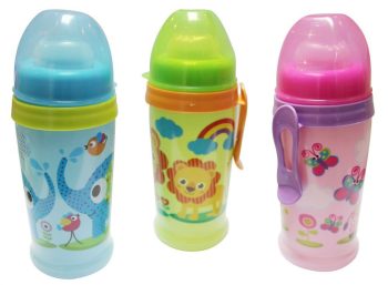 Baby Care Clip N Go csepegésmentes itató - 360 ml - Zoo - kék