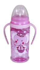   Baby Care itató puha ivócsőrrel, fogantyúval 250 ml - rózsaszín