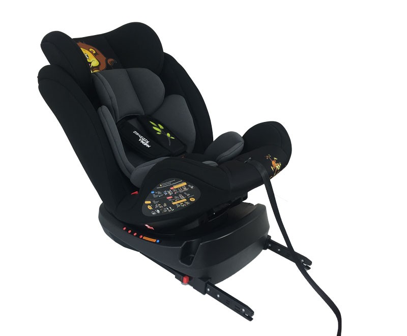 ISOFIX-es 360°-ban forgatható Mama Kiddies Rolling Safari biztonsági autósülés (0-36 kg) Lion mintával + ajándékok