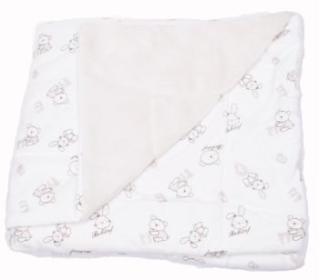 Bébi paplan flanel + soft bélelt 90x70 cm - bézs