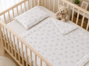 Bébi 2 részes flanell ágynemű párnával-fehér Bébi 2 részes flanell ágynemű párnával-fehér