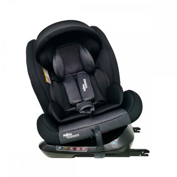 ISOFIX-es 360°-ban forgatható Mama Kiddies Rotary Protect GT biztonsági autósülés (0-36 kg) fekete színben ajándék napvédővel