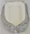 Fodros babafészek - vintage szürke - fehér Fodros babafészek - vintage szürke - fehér