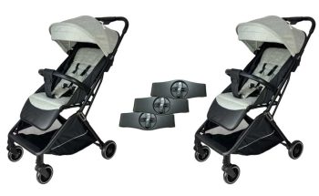 Mama Kiddies Easy Travel sport ikerbabakocsi fekete-szürke színben Mama Kiddies Easy Travel sport ikerbabakocsi fekete-szürke színben