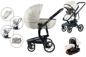 Mama Kiddies Icon 4az1-ben multifunkciós babakocsi kiegészítőkkel bézs színben ISOFIX talppal + Ajándék