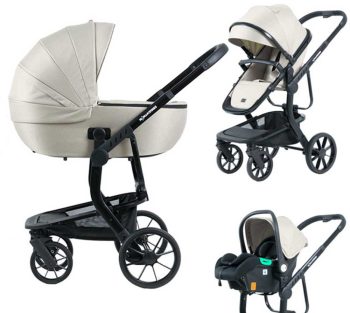 Mama Kiddies® Icon 3az1-ben multifunkciós babakocsi kiegészítőkkel bézs színben + Ajándék