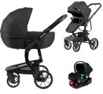   Mama Kiddies® Icon 4az1-ben multifunkciós babakocsi kiegészítőkkel fekete színben ISOFIX talppal + Ajándék
