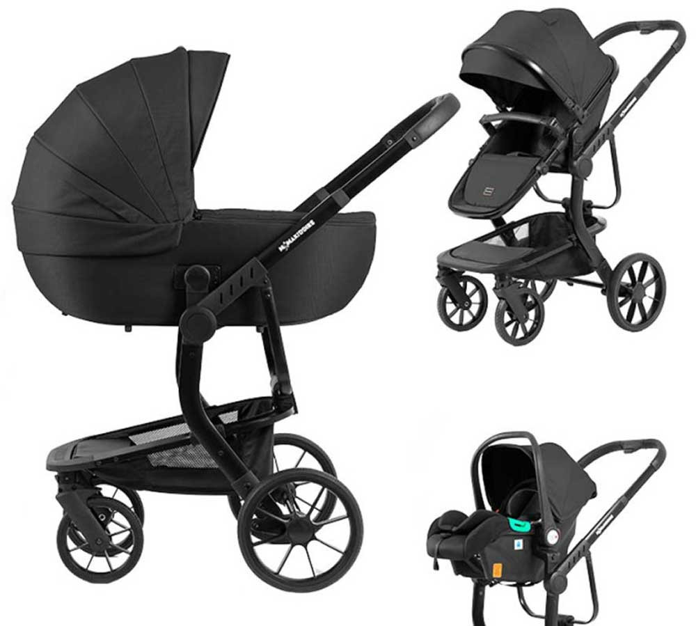 Multifunkční kočárek Mama Kiddies® Icon 3v1 v černé barvě