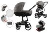 Mama Kiddies Icon 4az1-ben multifunkciós babakocsi kiegészítőkkel szürke színben ISOFIX talppal + Ajándék