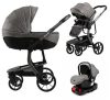 Mama Kiddies® Icon 4az1-ben multifunkciós babakocsi kiegészítőkkel szürke színben ISOFIX talppal + Ajándék Mama Kiddies® Icon 4az1-ben multifunkciós babakocsi kiegészítőkkel szürke színben ISOFIX talppal + Ajándék