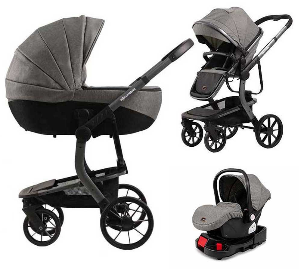 Mama Kiddies® Icon 4 az 1-ben multifunkciós babakocsi szürke színben