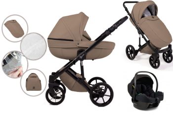 Mama Kiddies Stars 3az1-ben multifunkciós babakocsi Cappuccino színben kiegészítőkkel +Ajándék