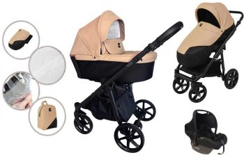Mama Kiddies Tüvi 3az1-ben multifunkciós babakocsi bézs színben kiegészítőkkel +Ajándék