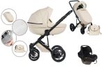   Mama Kiddies Max 500 3az1-ben multifunkciós babakocsi Almond Milk színben kiegészítőkkel + Ajándék