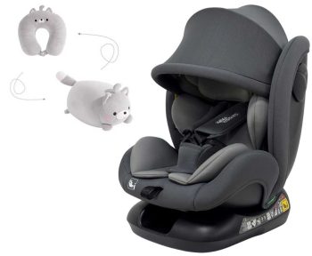 Mama Kiddies Nova Luxe iSize autósülés biztonsági övvel beköthető - világosszürke színben (40-150 cm) + AJÁNDÉK NYAKPÁRNA