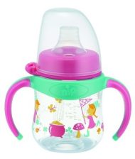 NIP Tanuló pohár szilikon itatócsőrrel 150ml lányos 6+