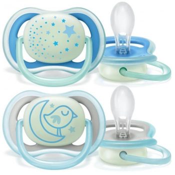 Philips Avent SCF376/21 ultra air éjszakai játszócumi - fiús 6-18hó 2db