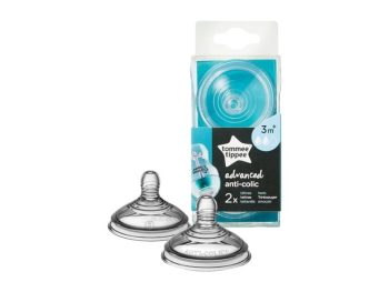 Tommee Tippee Közepes Folyású Anti-Colic cumisüvegekhez tervezett etetőcumi - 2 db