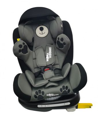 BOXING DAY - ISOFIX-es 360°-ban forgatható Mama Kiddies Murphy biztonsági autósülés (0-36 kg) szürke-fekete színben ajándék napvédővel