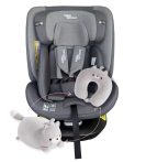  ISOFIX-es 360°-ban forgatható Mama Kiddies iSize Capry biztonsági autósülés (40 -150 cm) szürke színben + Ajándék