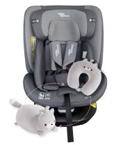   ISOFIX-es 360°-ban forgatható Mama Kiddies iSize Capry biztonsági autósülés (40 -150 cm) szürke színben + Ajándék