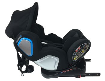 ISOFIX-es 360°-ban forgatható Mama Kiddies Champion biztonsági autósülés (0-36 kg) sötétszürke színben ajándék napvédővel