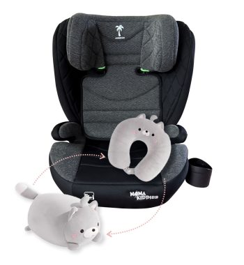 Mama Kiddies i-Fix Corsica biztonsági autósülés (100 -150 cm) sötétszürke színben + Ajándék 