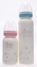 BabyBruin borosilicate üveg cumisüveg 240ml - rózsaszín
