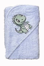 Fürdőlepedő kapucnis 75x90 cm -  kék dínó