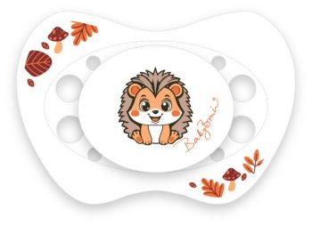 BabyBruin ortodontikus formájú szilikon altatócumi világító gombbal 2-es méret Süni BabyBruin ortodontikus formájú szilikon altatócumi világító gombbal 2-es méret Süni