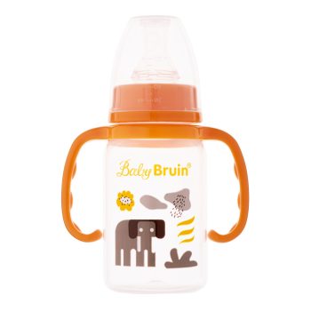 1 db Baby Bruin fogantyús cumisüveg 120 ml + Ajándék - narancs színben 1 db Baby Bruin fogantyús cumisüveg 120 ml + Ajándék - narancs színben