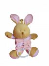 Harmónika felhúzható, zenélő nyuszi 32 cm-es - rózsaszín