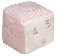 Baby Bruin plüss csörgő kocka 8*8*8 - rózsaszín