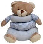 Baby Bruin plüss gyűrűs maci 17 cm - kék