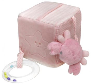 Baby Bruin plüss kocka tengeri állatok 3D 10x10x10 cm - rózsaszín