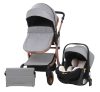 Mama Kiddies Sun Grey ELITE 3az1-ben babakocsi kiegészítőkkel világosszürke színben + Ajándék