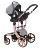 Mama Kiddies® Sun Grey ELITE 3az1-ben multifunkciós babakocsi kiegészítőkkel világosszürke színben + Ajándék