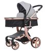 Mama Kiddies® Sun Grey ELITE 3az1-ben multifunkciós babakocsi kiegészítőkkel világosszürke színben + Ajándék