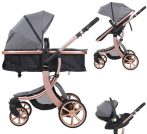 Mama Kiddies® Sun Grey ELITE 3az1-ben multifunkciós babakocsi kiegészítőkkel szürke színben + Ajándék Mama Kiddies® Sun Grey ELITE 3az1-ben multifunkciós babakocsi kiegészítőkkel szürke színben + Ajándék