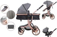   Mama Kiddies Sun Grey ELITE 3az1-ben babakocsi kiegészítőkkel szürke színben + Ajándék