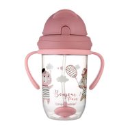   Canpol babies Súlyozott szívószálas itatópohár BONJOUR PARIS 270ml piros