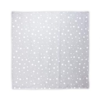 Lorelli Muszlin takaró 80x80 cm- Grey With Stars
