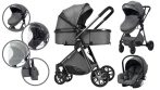   Mama Kiddies Charlie 3az1-ben babakocsi kiegészítőkkel Graphite színben + ajándék