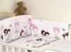 Mama Kiddies Baby Bear 5 részes babaágynemű 180°-os rácsvédővel fehér-szürke színben balett mintával