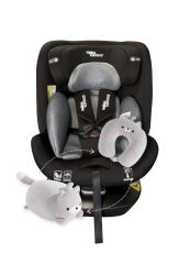   ISOFIX-es 360°-ban forgatható Mama Kiddies iSize Capry biztonsági autósülés (40 -150 cm) fekete színben + Ajándék