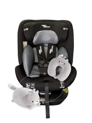 ISOFIX-es 360°-ban forgatható Mama Kiddies iSize Capry biztonsági autósülés (40 -150 cm) fekete színben + Ajándék