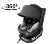 ISOFIX-es 360°-ban forgatható Mama Kiddies iSize Capry biztonsági autósülés (40 -150 cm) fekete színben + Ajándék